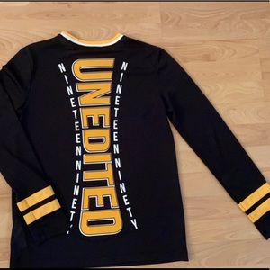 Forever 21 black long sleeve with yellow lettering
